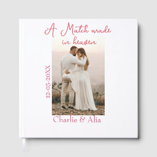 Livro De Visitas A match made in heaven photo wedding pink name sim