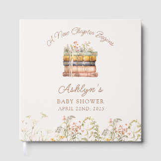 Livro De Visitas  A New Chapter Begins Baby Shower Guest Book