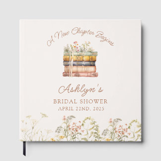 Livro De Visitas  A New Chapter Begins Bridal Shower Guest Book