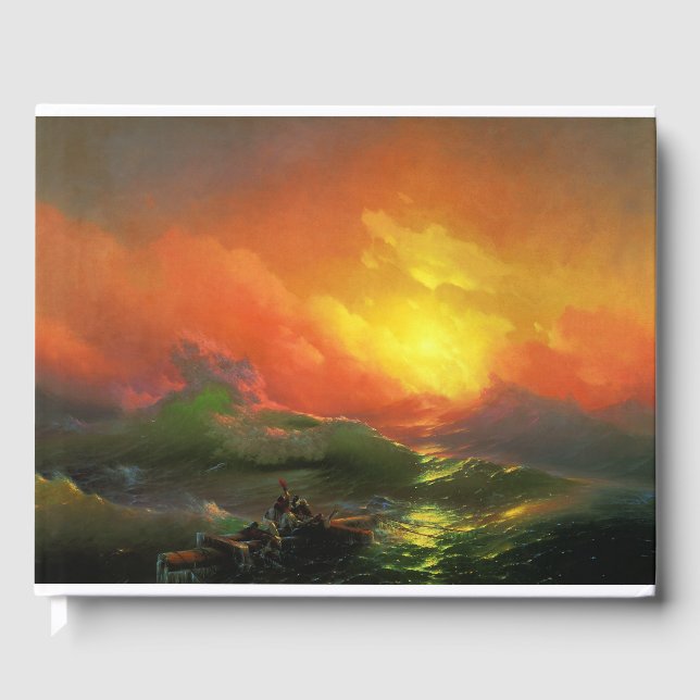 Livro De Visitas A Nona Onda (Mar de Tempestade com Sunset Vermelho (Frente)