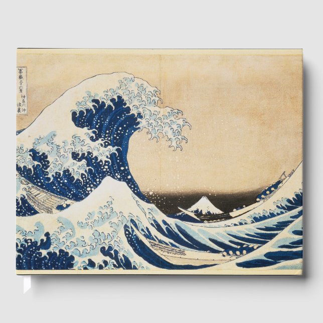 Livro De Visitas A onda de Excelentes de Kanagawa por Hokusai (Frente)