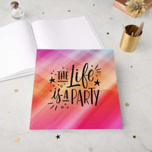 Livro De Visitas A vida é uma festa - citação animada de celebração