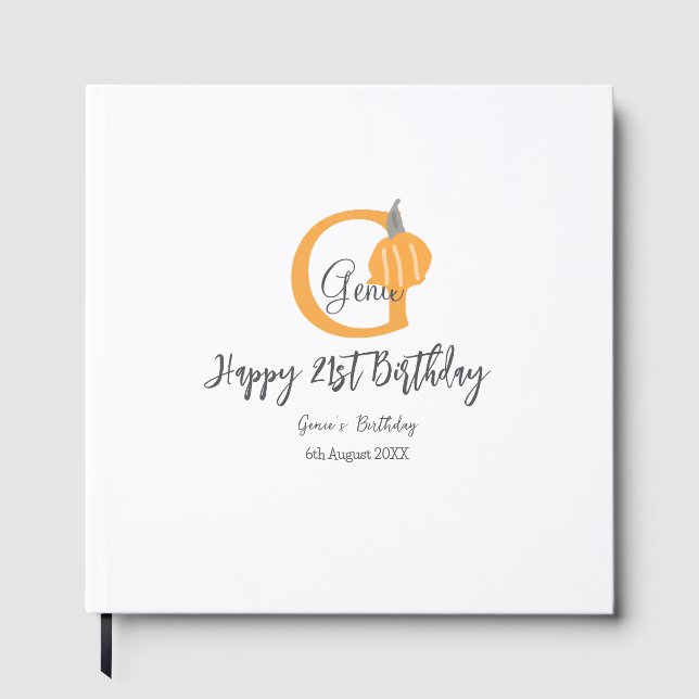 Livro De Visitas Abóbora-de-laranja no outono 21 rua cinza queda pa (Frente)