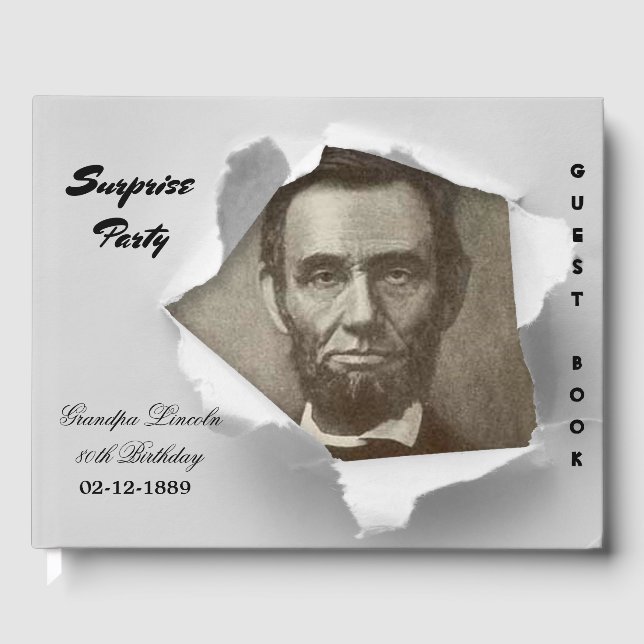 Livro De Visitas Abraham Lincoln, Partido Surpresa, adicione sua fo (Frente)