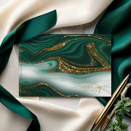 Livro De Visitas Abstrato Glitter Strata Wedding Green ID903