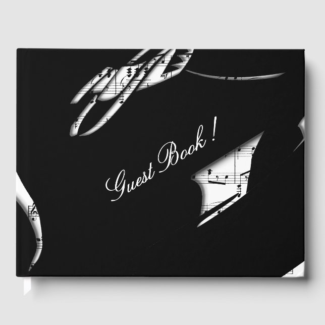 Livro De Visitas Abstrato Music Guest Book (Frente)