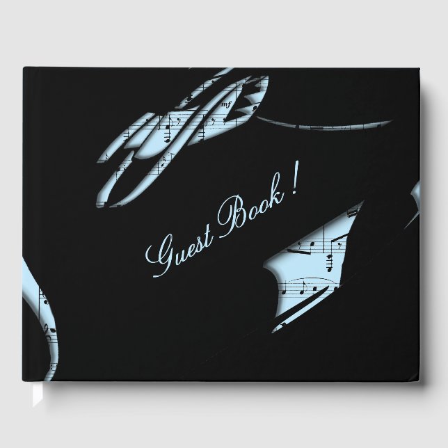 Livro De Visitas Abstrato Music Guest Book Azul (Frente)