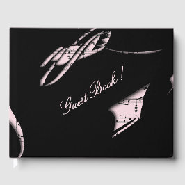 Livro De Visitas Abstrato Music Guest Book Rosa