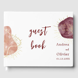 Livro De Visitas Abstrato Watercolor Shape Weding Guest Book