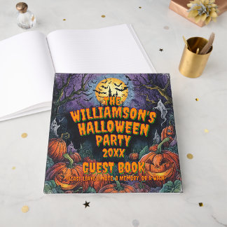 Livro De Visitas Adicionar Nome Ano Festa de Halloween