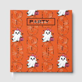 Livro De Visitas Adorável Design de Halloween de Fantasma Kawaii “B