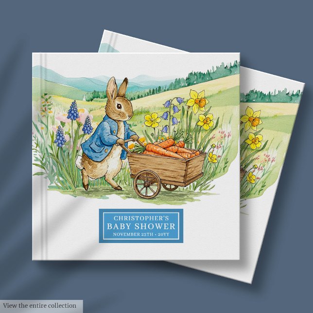 Livro De Visitas Adorável Peter Rabbit Baby Boy Chá Guest Book (Adorable Peter Rabbit Baby Boy Shower Guest Book)
