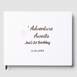 Livro De Visitas Adventure awaits 1st birthday name date planeretro