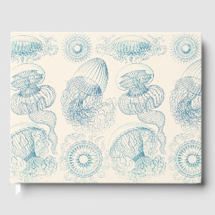 Livro De Visitas Água-viva de Ernst Haeckel Arte Científico Antigo