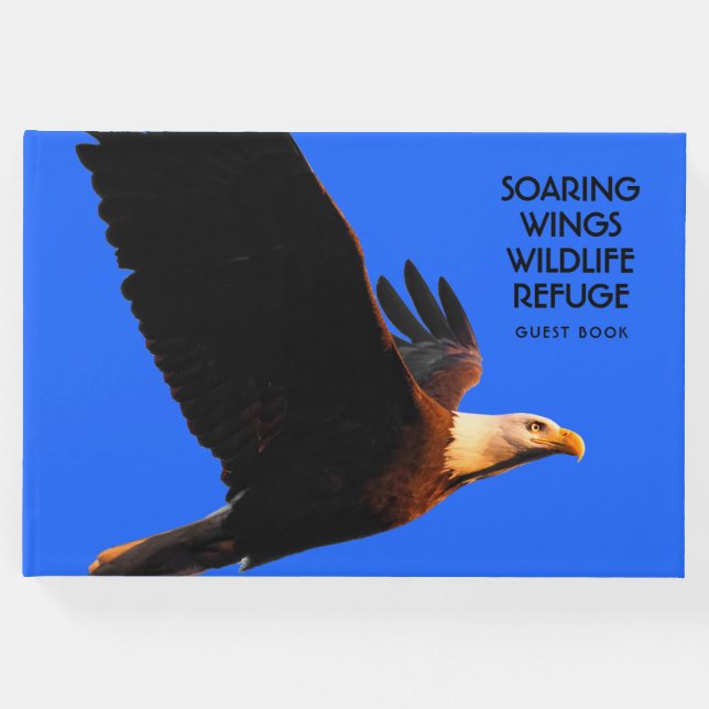 Livro De Visitas Águia Balda em Voo Natureza Selvagem (Frente)