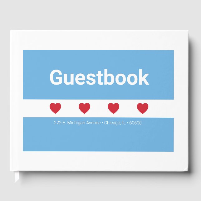 Livro De Visitas Airbnb | Guia | Chicago | Branco (Frente)