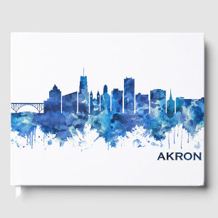 Livro De Visitas Akron Ohio Skyline Blue