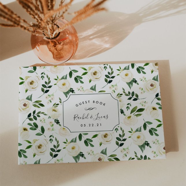 Livro De Visitas Alabaster Floral Wedding (Criador carregado)