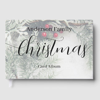 Livro De Visitas Álbum de Cartões de Natal Nome da Família Personal