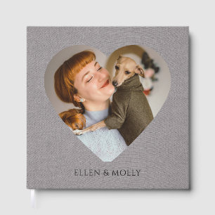 Livro De Visitas Álbum de Fotos de Mulher e Cachorro