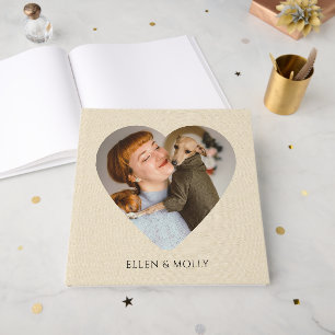 Livro De Visitas Álbum de Fotos de Mulher e Cachorro