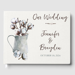 Livro De Visitas Algodão no Casamento de Pitcher