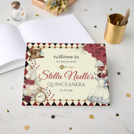 Livro De Visitas Alice in Wonderland Quinceanera Birthday Bridal