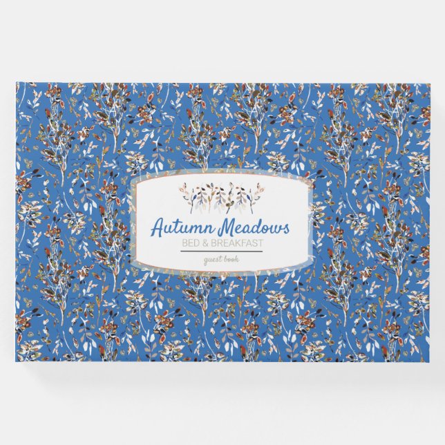 Livro De Visitas Aluguer De Férias Elegantes Azuis De Berries (Frente)