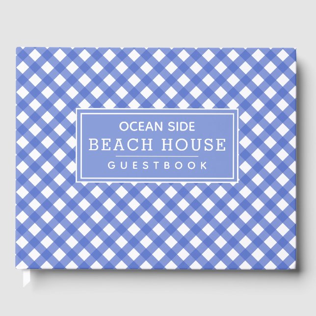 Livro De Visitas Aluguer de Férias na Casa de Praia de Gingham Azul (Frente)