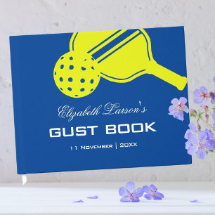 Livro De Visitas Amantes de Pickleball Chá de Noiva Neon Azul