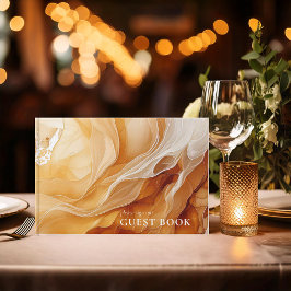 Livro De Visitas Amber Brandy Abstrato Ink Wedding ID1089