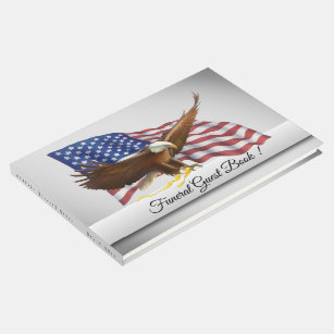 Livro De Visitas American Flag e Eagle Funeral