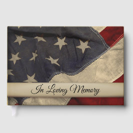 Livro De Visitas American Flag Funeral Guest Book (Livro de convida