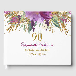 Livro De Visitas Ametist 90 Ametist Floral Glitter