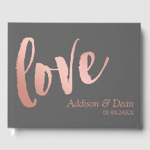 Amor | Casamento de Script de Pincel Dourado rosa