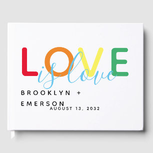 Livro De Visitas Amor é Gay Arco-Íris Casamento Lésbico