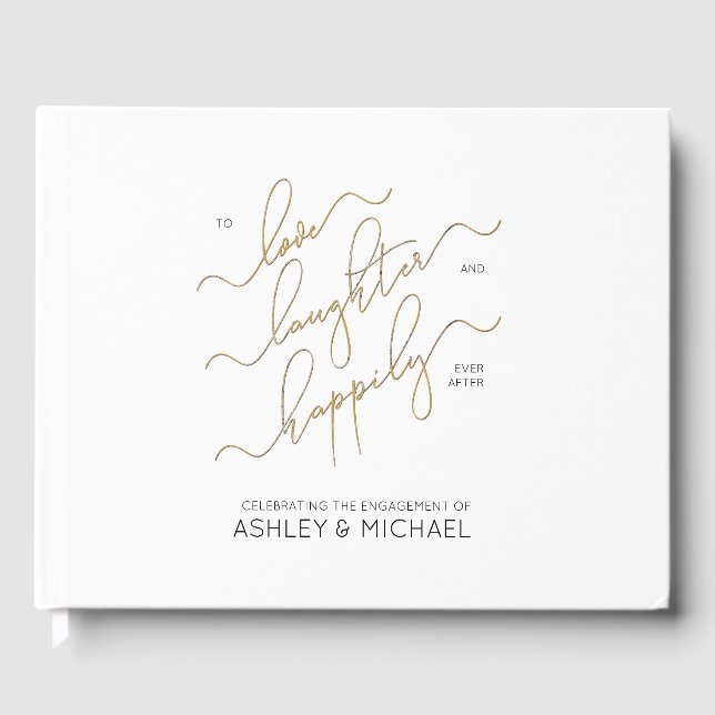 Livro De Visitas Amor Rir Feliz Depois De Guestbook (Frente)