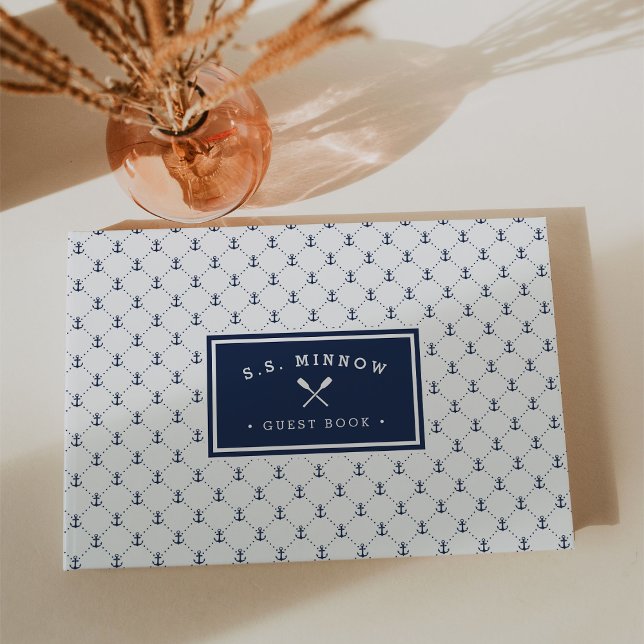 Livro De Visitas Âncoras náuticas do marinho | Barco Personalizado (Criador carregado)