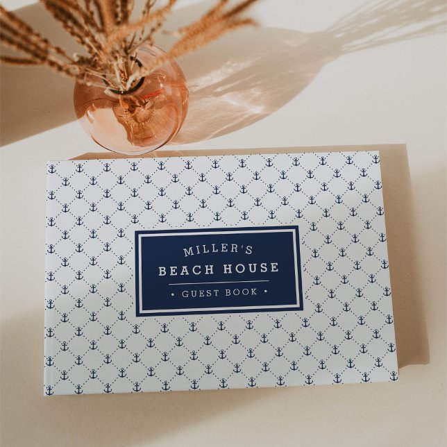 Livro De Visitas Âncoras náuticas do marinho | Beach House (Criador carregado)