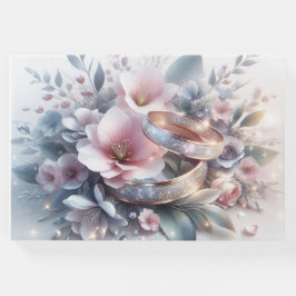 Livro De Visitas Anéis de Casamento e Flores