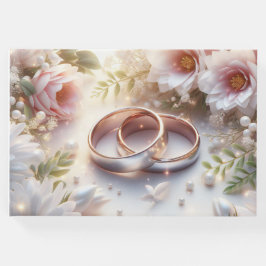 Livro De Visitas Anéis de Casamento e Flores
