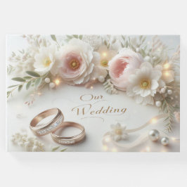 Livro De Visitas Anéis de Casamento e Flores
