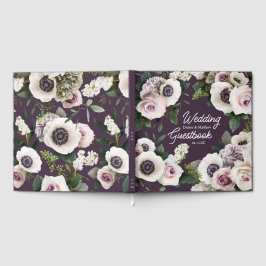 Livro De Visitas Anêmona Branca em Ameixa à Meia-Noite