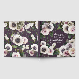 Livro De Visitas Anêmona Branca em Ameixa da Meia-Noite