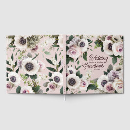 Livro De Visitas Anêmona Branca em Giz Mauve