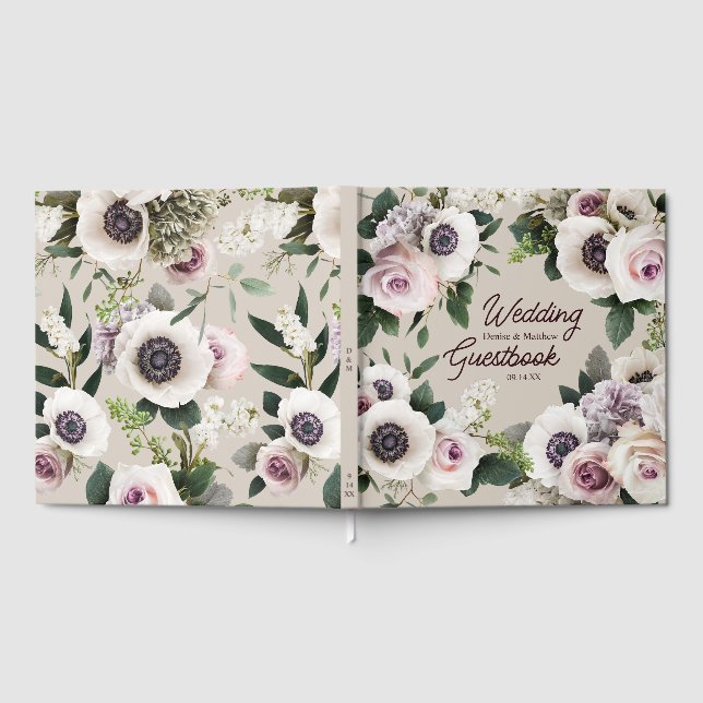 Livro De Visitas Anêmona Branca em Pálida Perfeitamente (Completo)