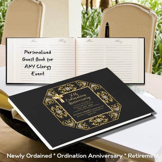 Livro De Visitas Aniversário da Ordinanza Personalizada Dourado (Criador carregado)