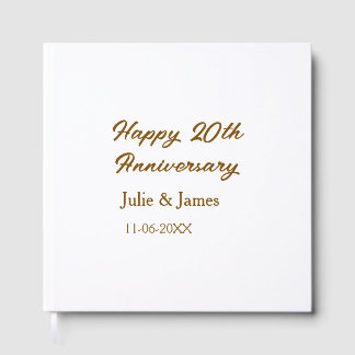 Livro De Visitas aniversário de 20 anos feliz marrom dourado nomeda