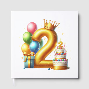 Livro De Visitas Aniversário de 2 anos dourado