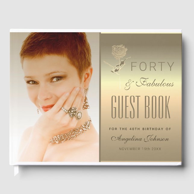 Livro De Visitas Aniversário de 40 anos de Fotografia Dourada (Frente)